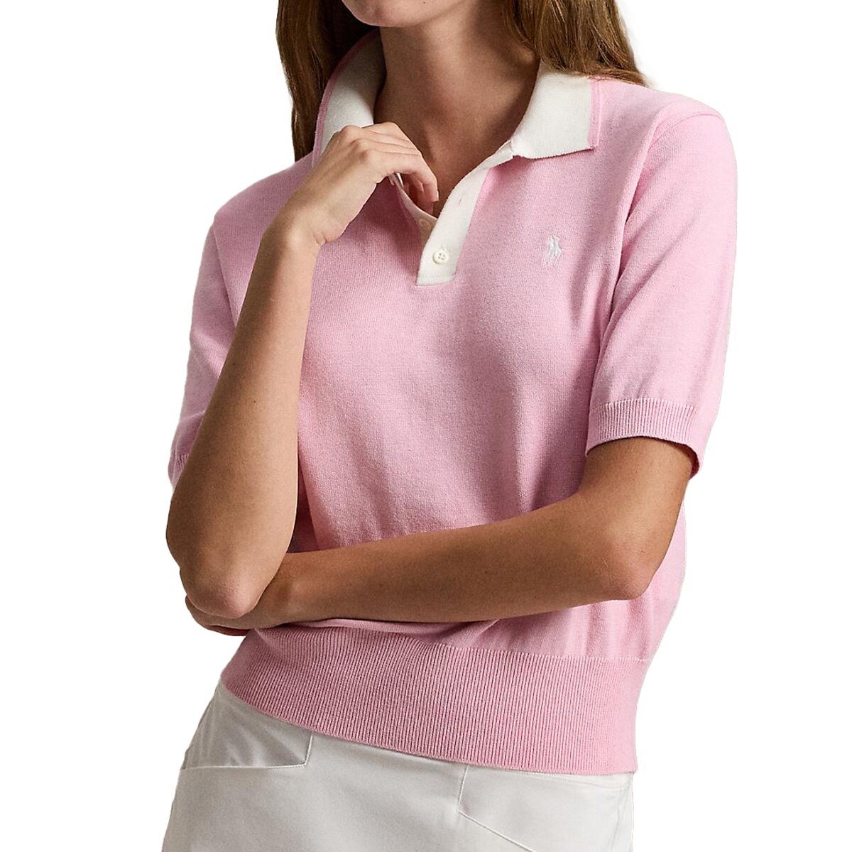 RLX コットンブレンド ポロカラー セーター レディス(中間着(セーター