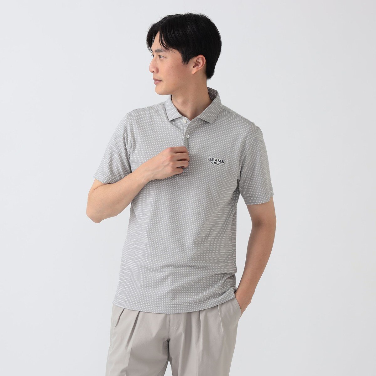 PURPLE LABEL 変形ギンガムチェック ポロシャツ(半袖シャツ