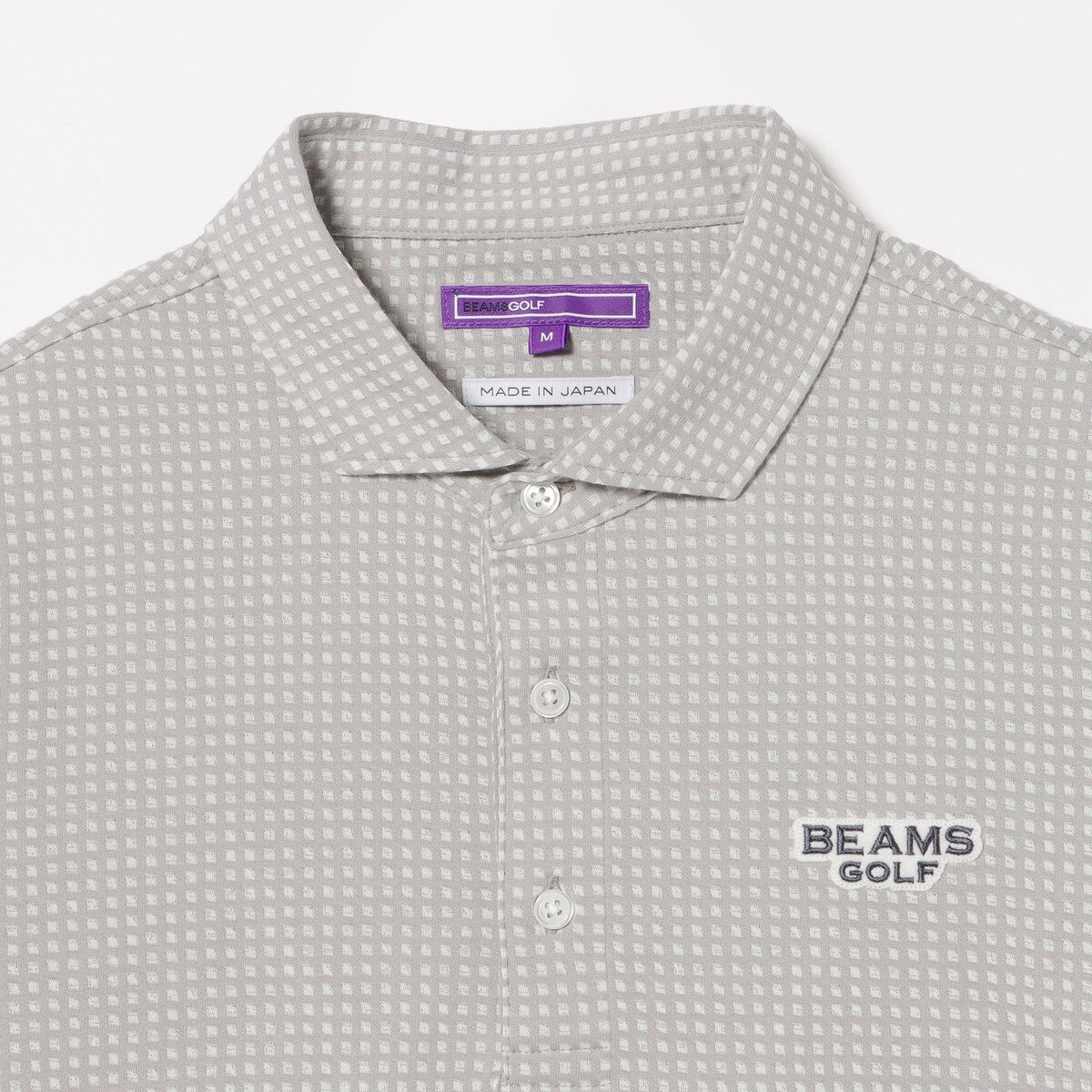 PURPLE LABEL 変形ギンガムチェック ポロシャツ(半袖シャツ