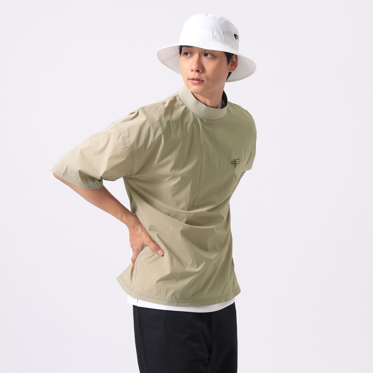 ORANGE LABEL ストレッチ ショートスリーブ モックネック ピステ