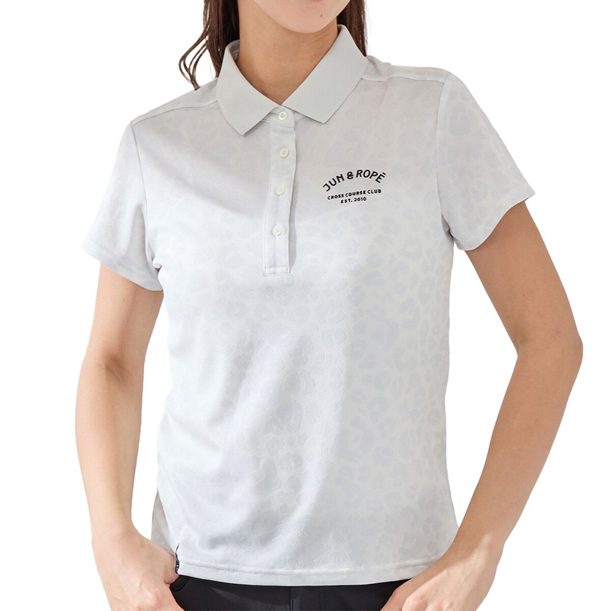 アウトレット】UVケア 吸水速乾 ストレッチ アニマル柄ジャカード 半袖