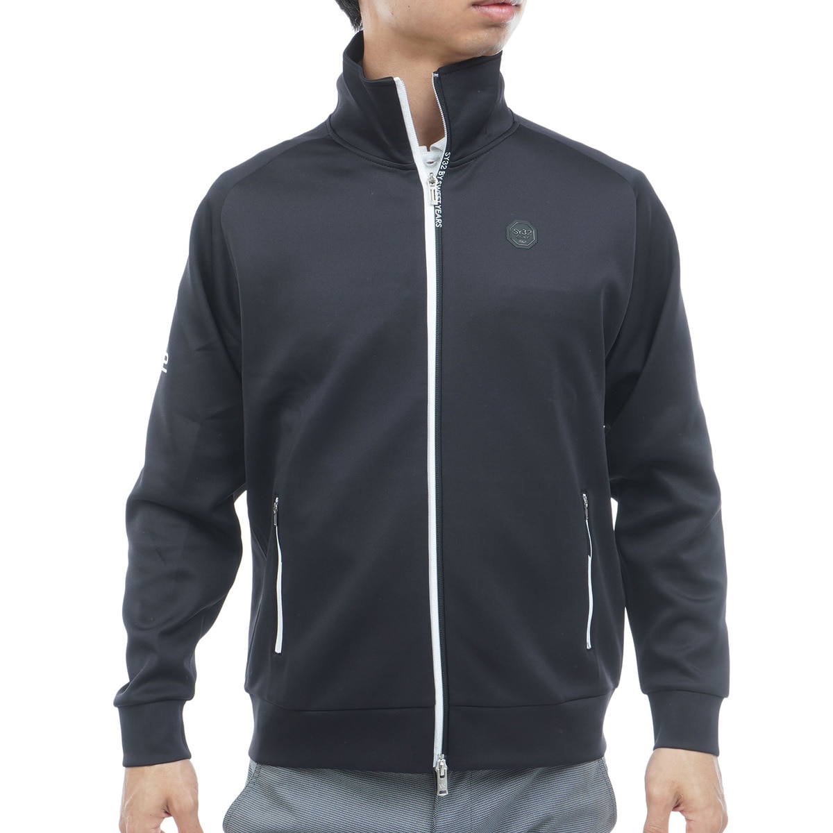 定価2.6万 SY32 イタリア ストレッチトラックジャケット 黒 ゴルフ 新品 定価2.6万 SY32 ストレッチトラックジャケット 黒 ゴルフ 【公式