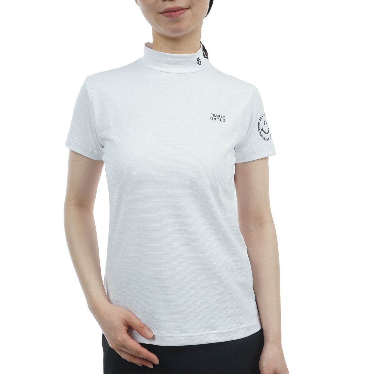 パーリーゲイツ モックネック ストレッチロングTシャツ ゼブラカラー サイズ1 パーリーゲイツ モックネック ストレッチロングTシャツ ゼブラカラー