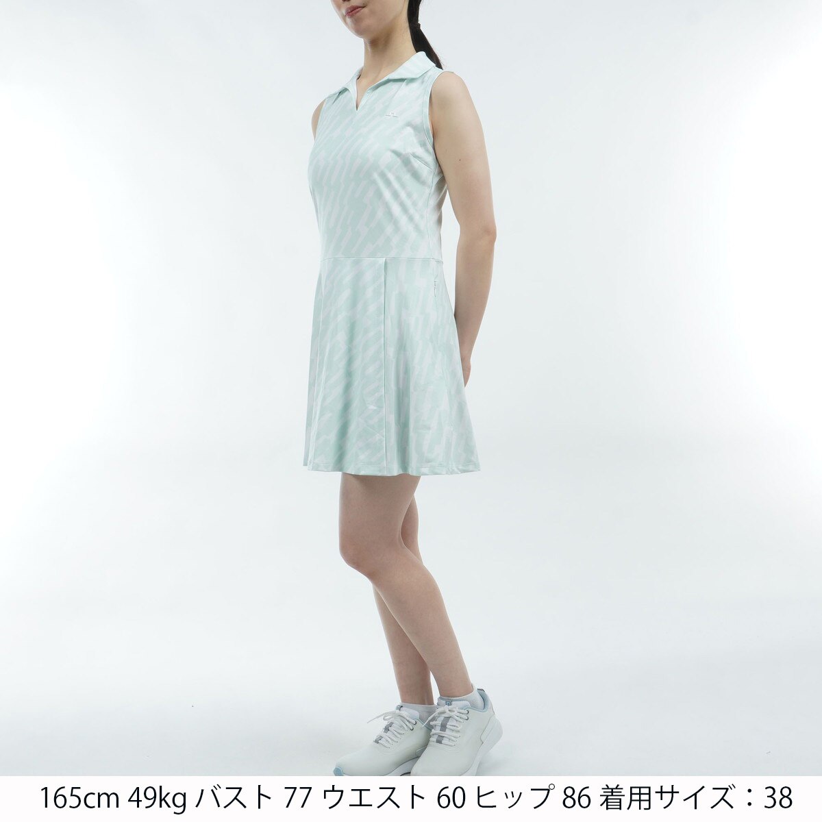Dana プリント柄 ストレッチ ノースリーブワンピース レディス