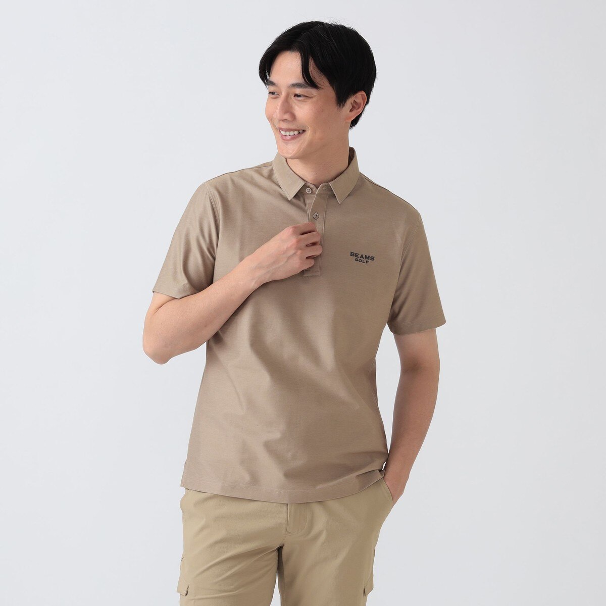 PURPLE LABEL デニムライク レギュラーカラーシャツ(半袖シャツ