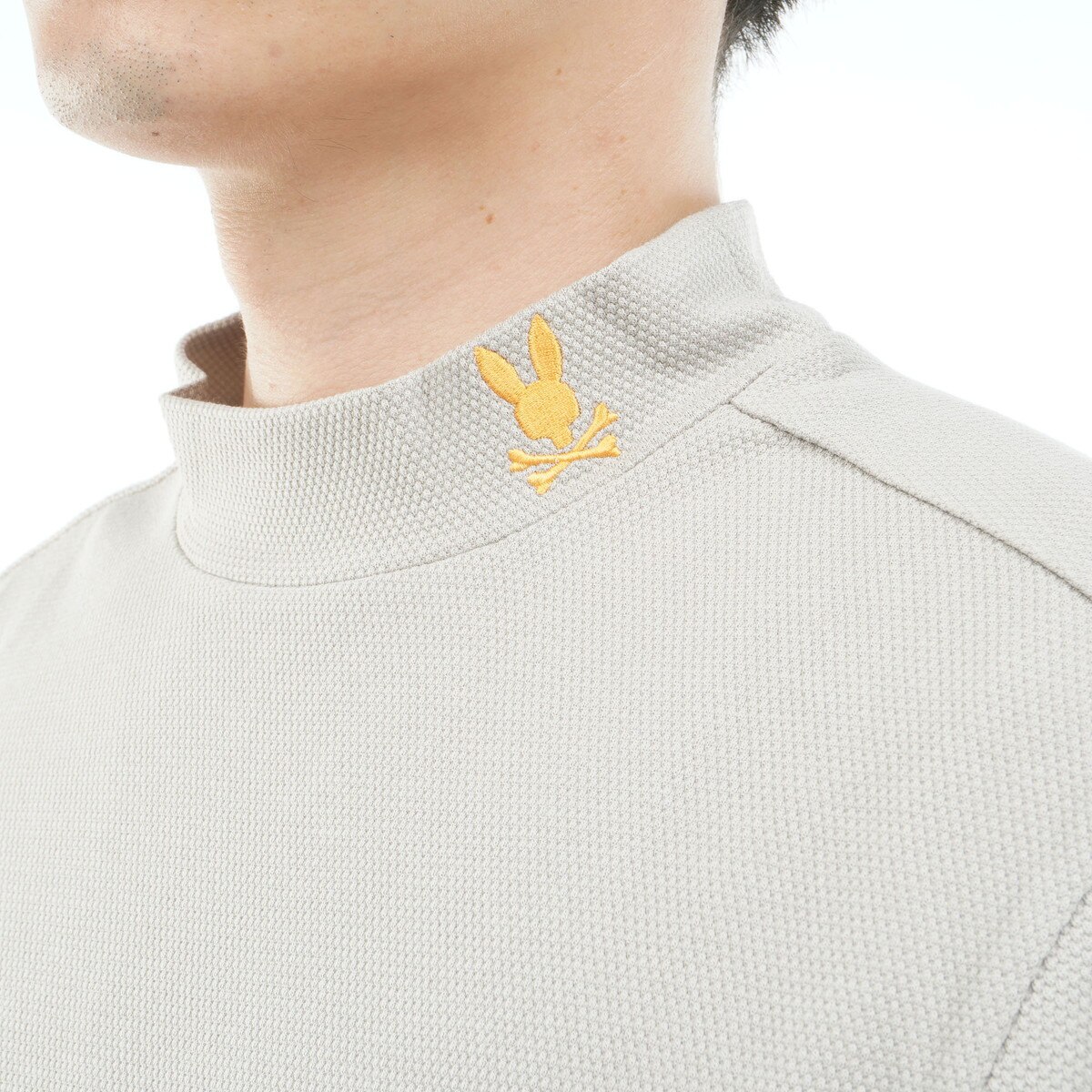 GOLF ロゴパネルプリント ハニカム半袖モックネックシャツ(半袖シャツ