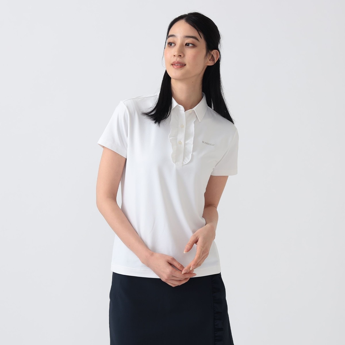 PURPLE LABEL フロントフリル ポロシャツ レディス(半袖シャツ