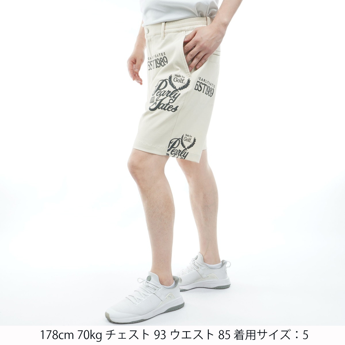 カレッジロゴ ストレッチドビー ショートパンツ(ハーフパンツ)|PEARLY