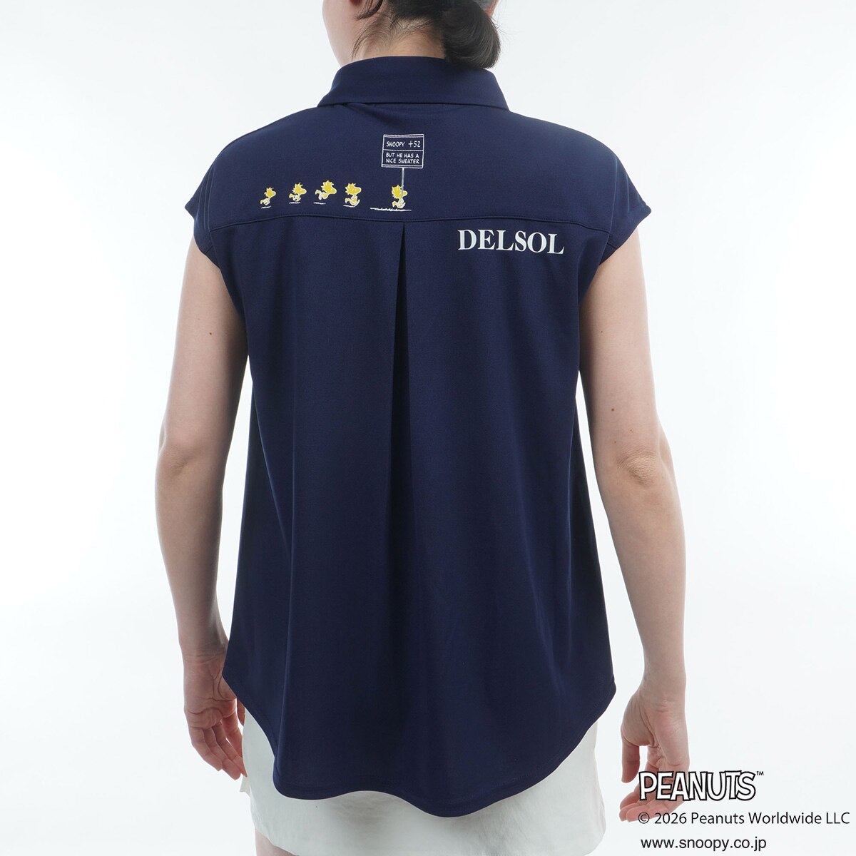 DELSOL×PEANUTS PEANUTSコラボ ラウンドヘムフレンチスリーブ