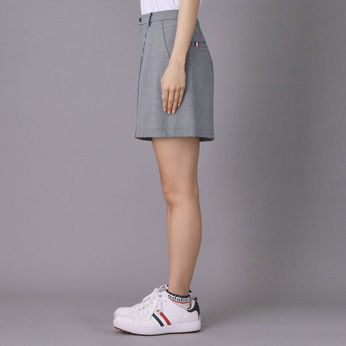 クール千鳥キュロットパンツ レディス(ハーフパンツ)|ADABAT NAVY