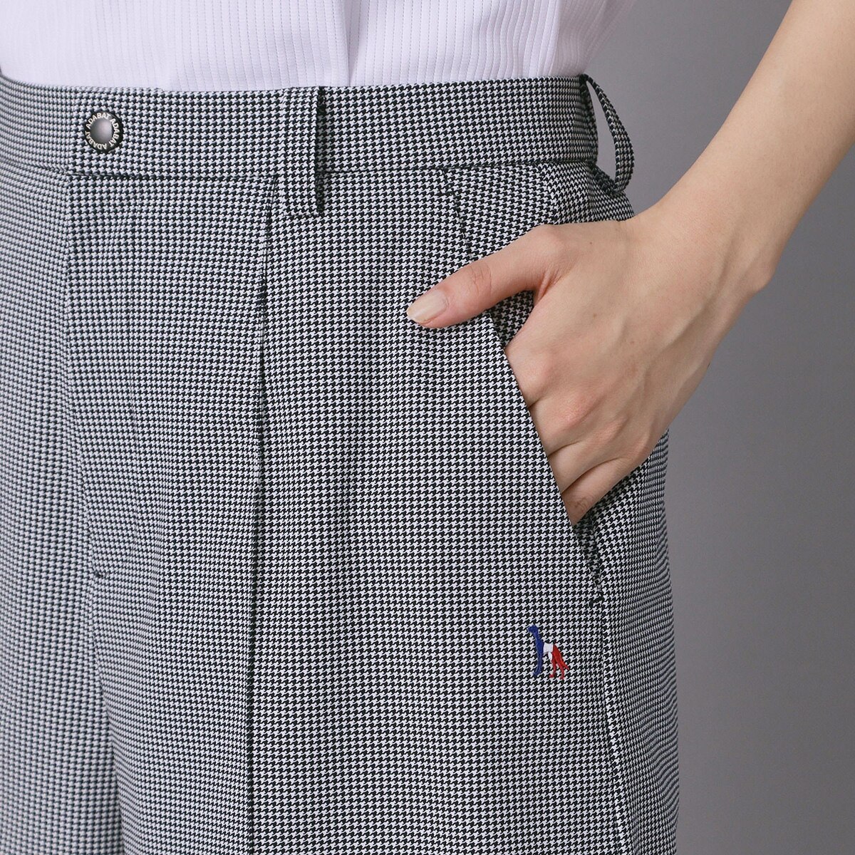 クール千鳥キュロットパンツ レディス(ハーフパンツ)|ADABAT NAVY