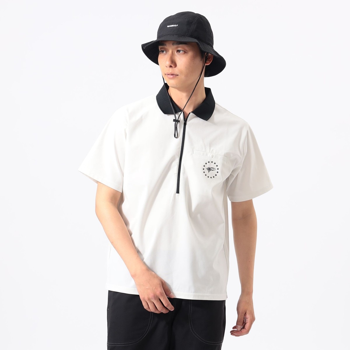 ORANGE LABEL ロングハーフジップ シャツ(半袖シャツ・ポロシャツ