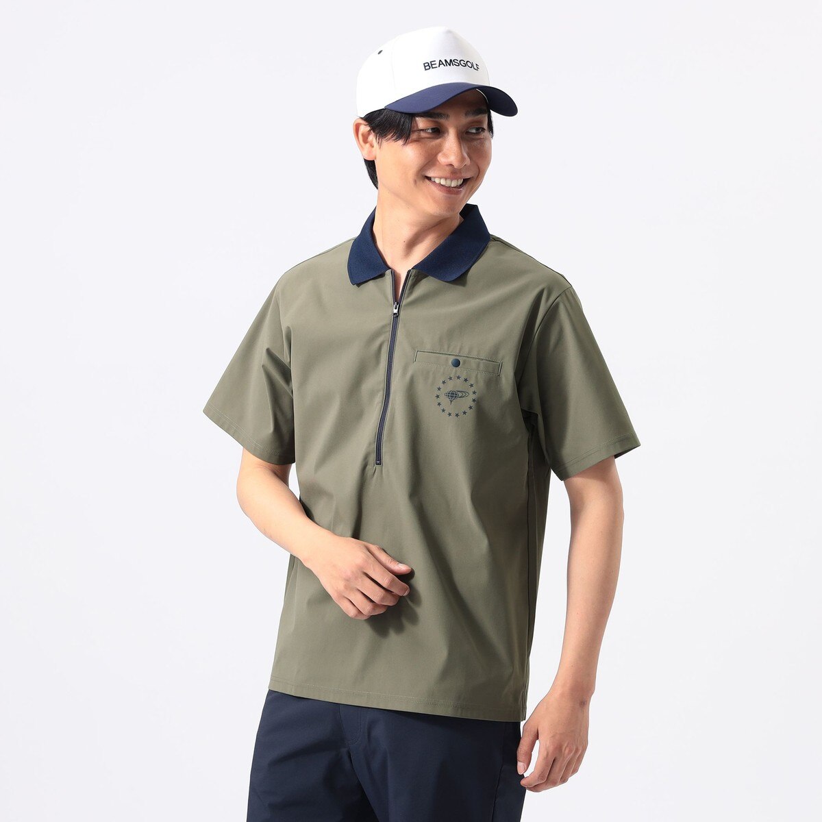 ORANGE LABEL ロングハーフジップ シャツ(半袖シャツ・ポロシャツ