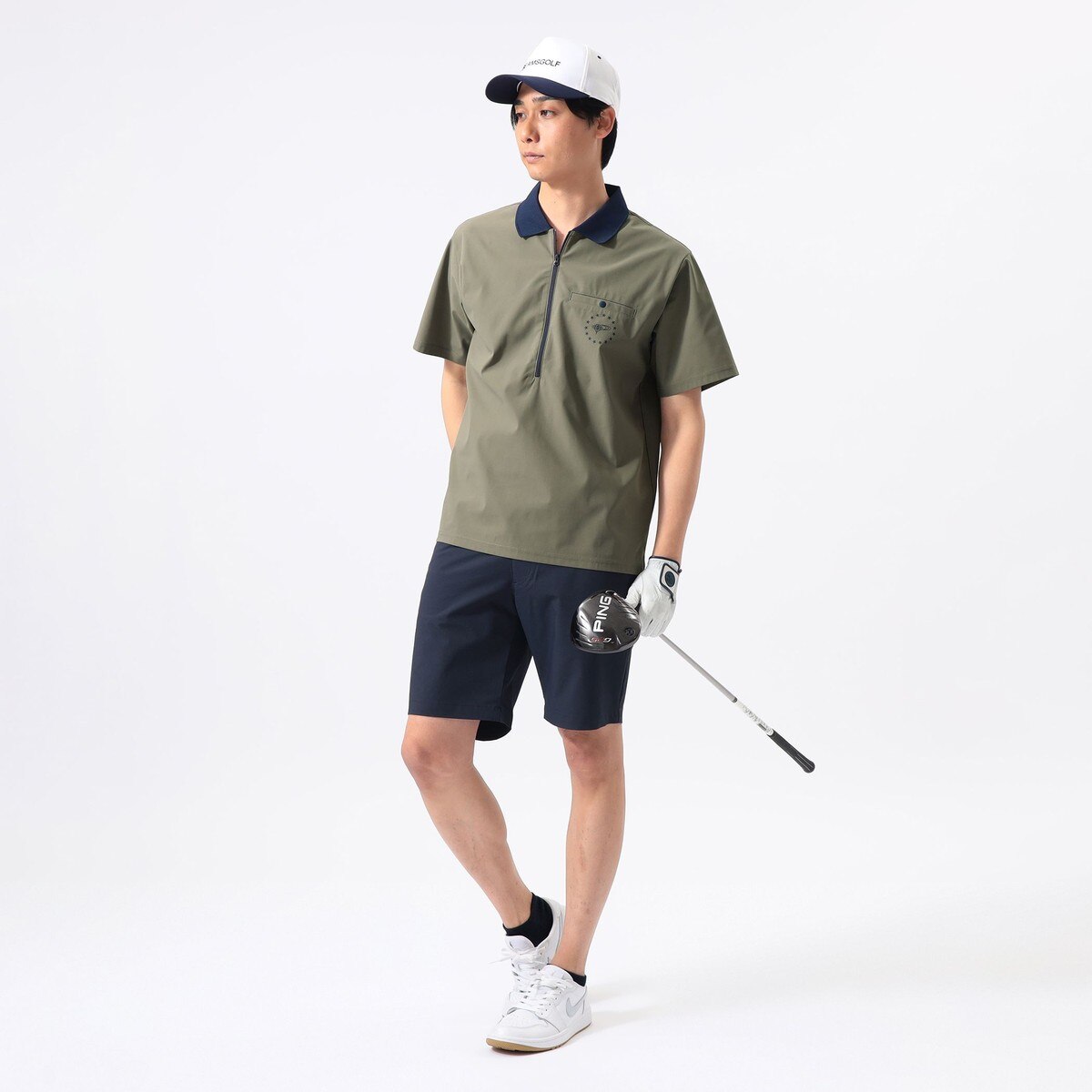 ORANGE LABEL ロングハーフジップ シャツ(半袖シャツ・ポロシャツ
