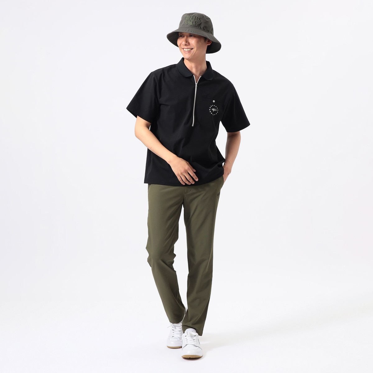 ORANGE LABEL ロングハーフジップ シャツ(半袖シャツ・ポロシャツ