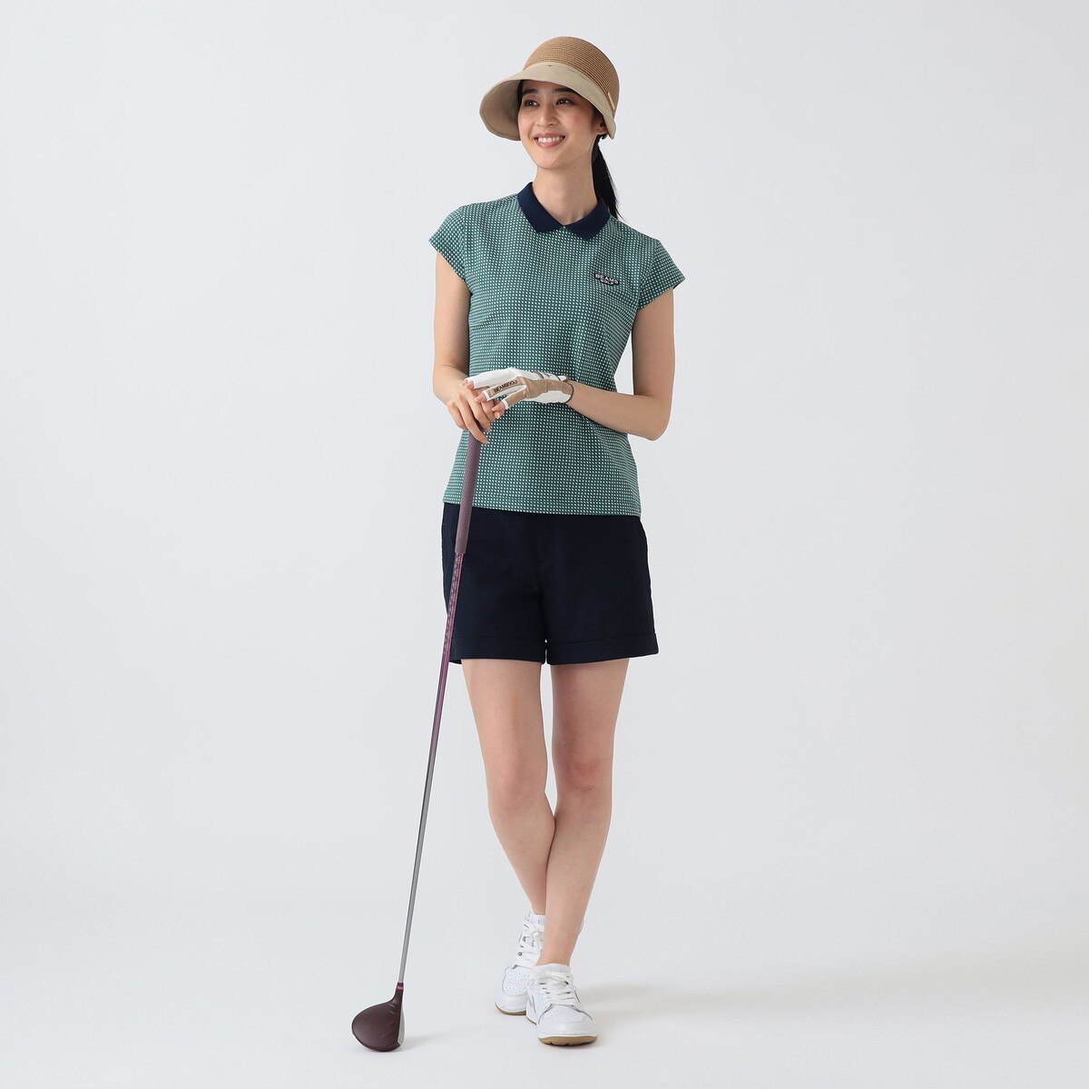 PURPLE LABEL リネンライク 裾ダブル ショートパンツ レディス(ハーフ