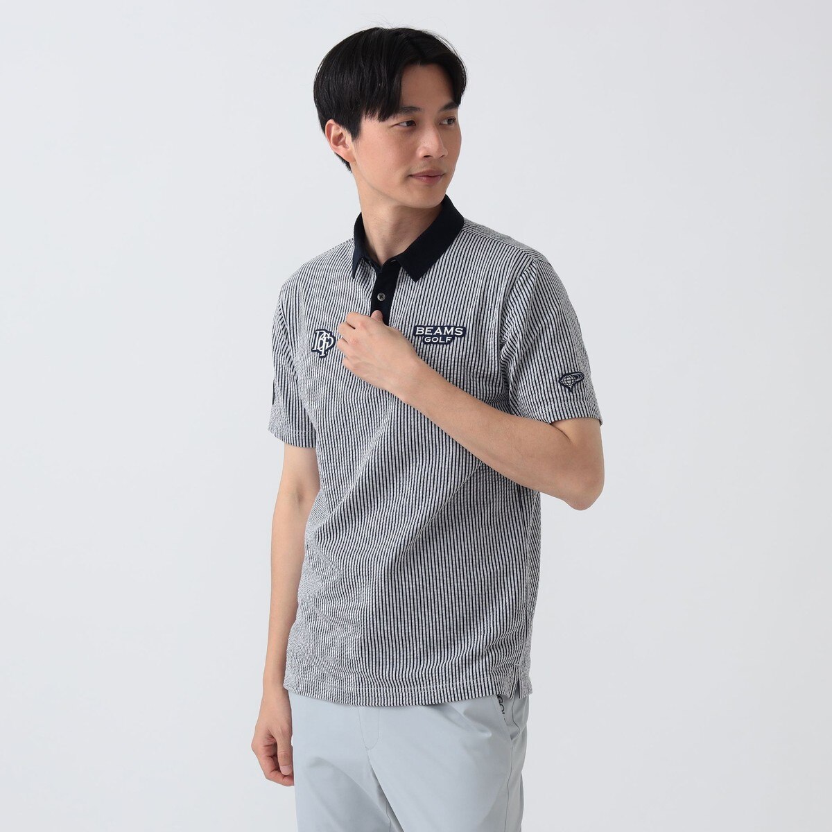 PURPLE LABEL スフィダンテ ストライプ サッカー ポロシャツ(半袖