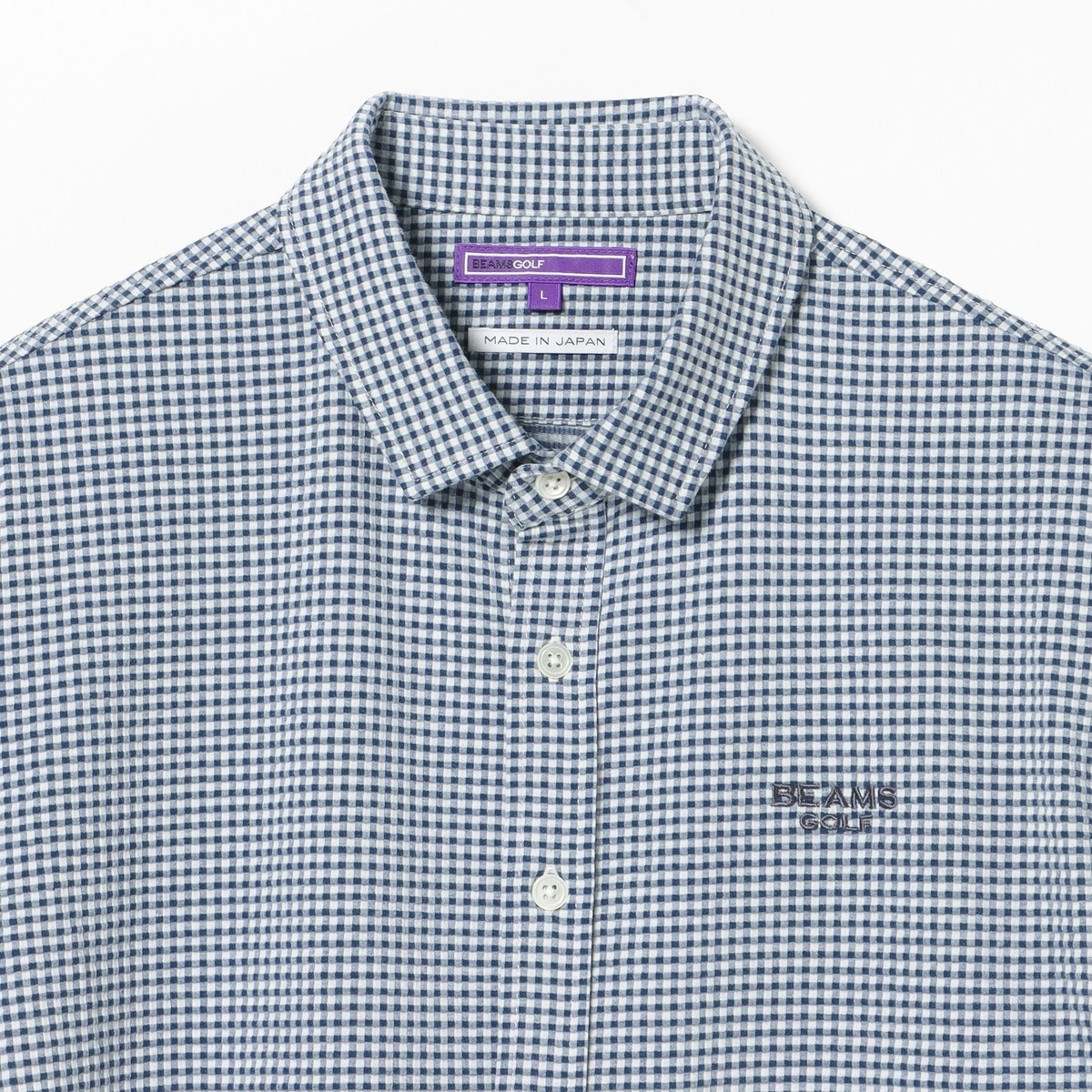 PURPLE LABEL ストレッチ サッカー ギンガム シャツ(半袖シャツ
