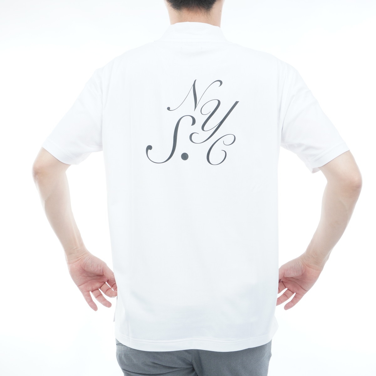 ストレッチ ドットメッシュ ハーフモックネック半袖シャツ(半袖シャツ