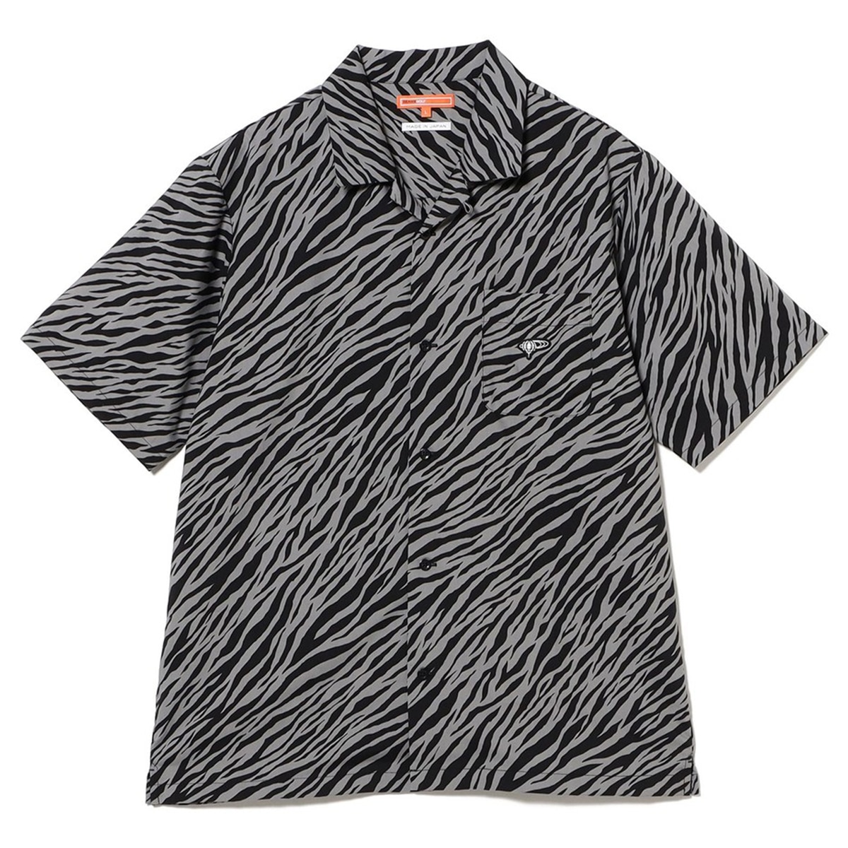 ORANGE LABEL ゼブラ柄 フルオープン シャツ(半袖シャツ・ポロシャツ