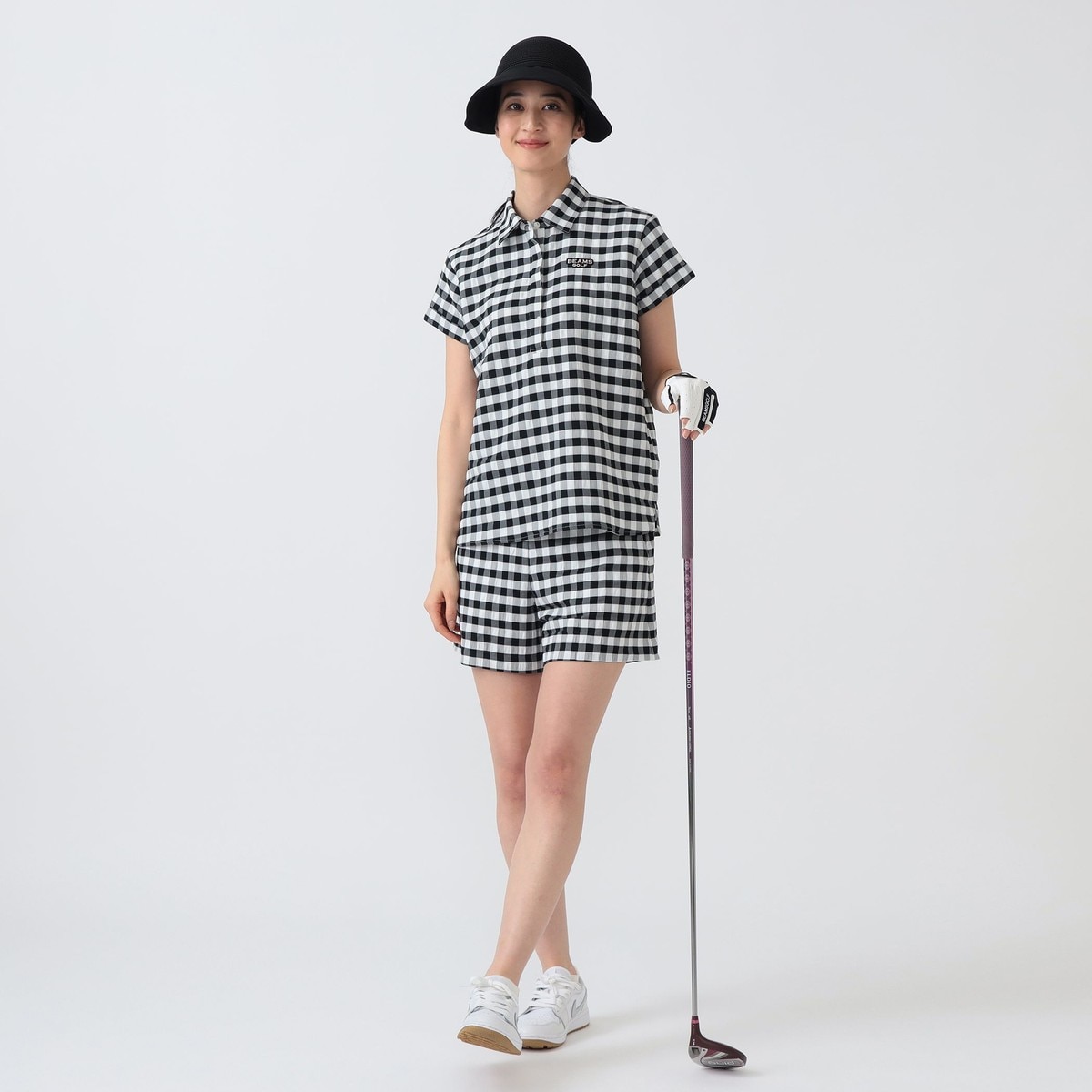 PURPLE LABEL ビッグギンガムチェック ハーフプラケット レディス(半袖