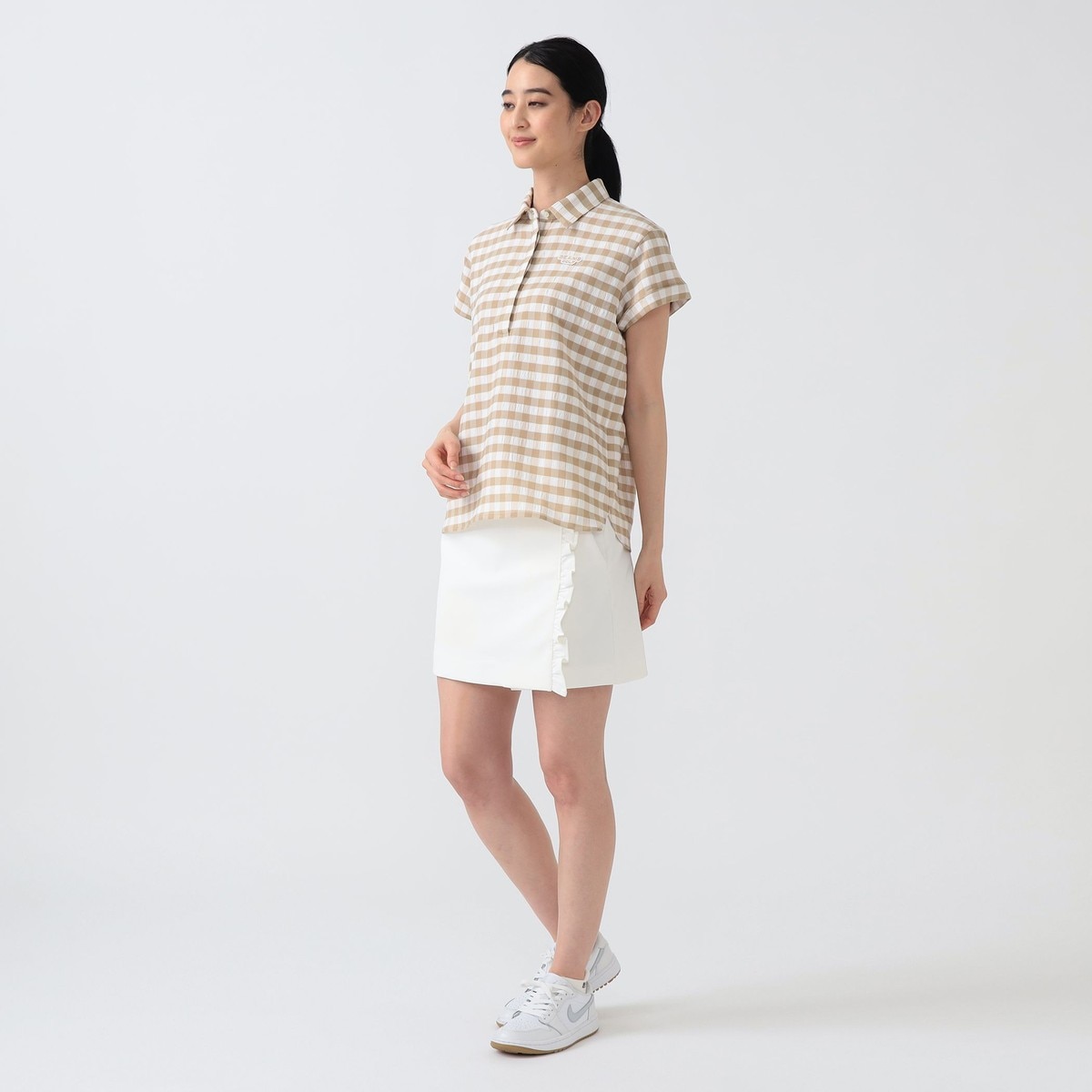 PURPLE LABEL ビッグギンガムチェック ハーフプラケット レディス(半袖