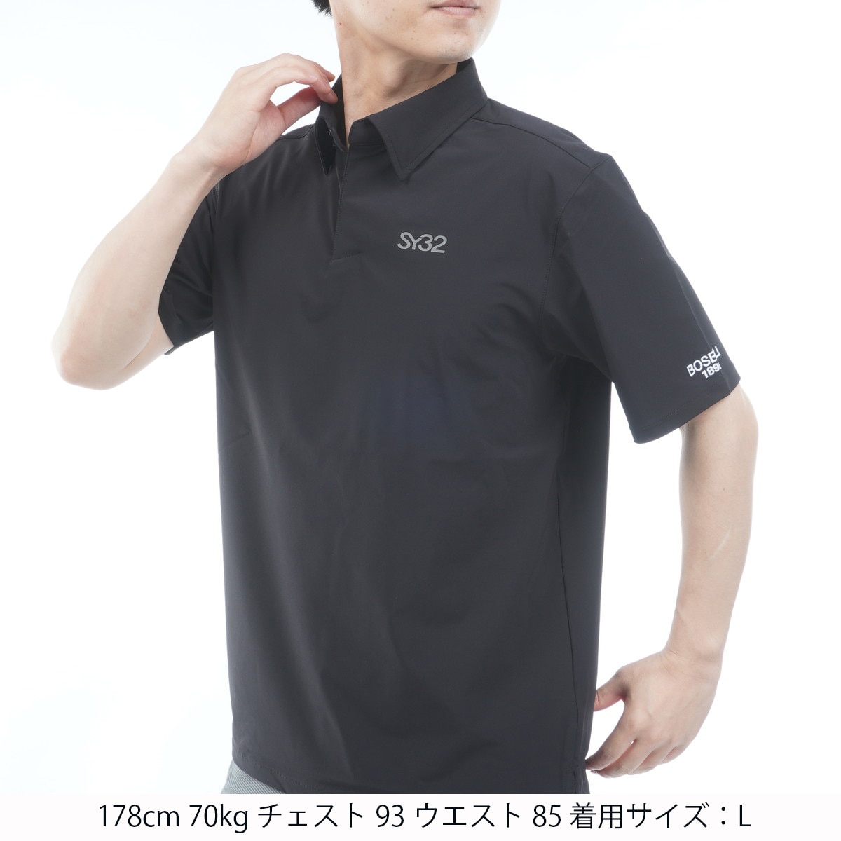 ストレッチ BOSELLI COLLAR ボタン半袖ポロシャツ(半袖シャツ