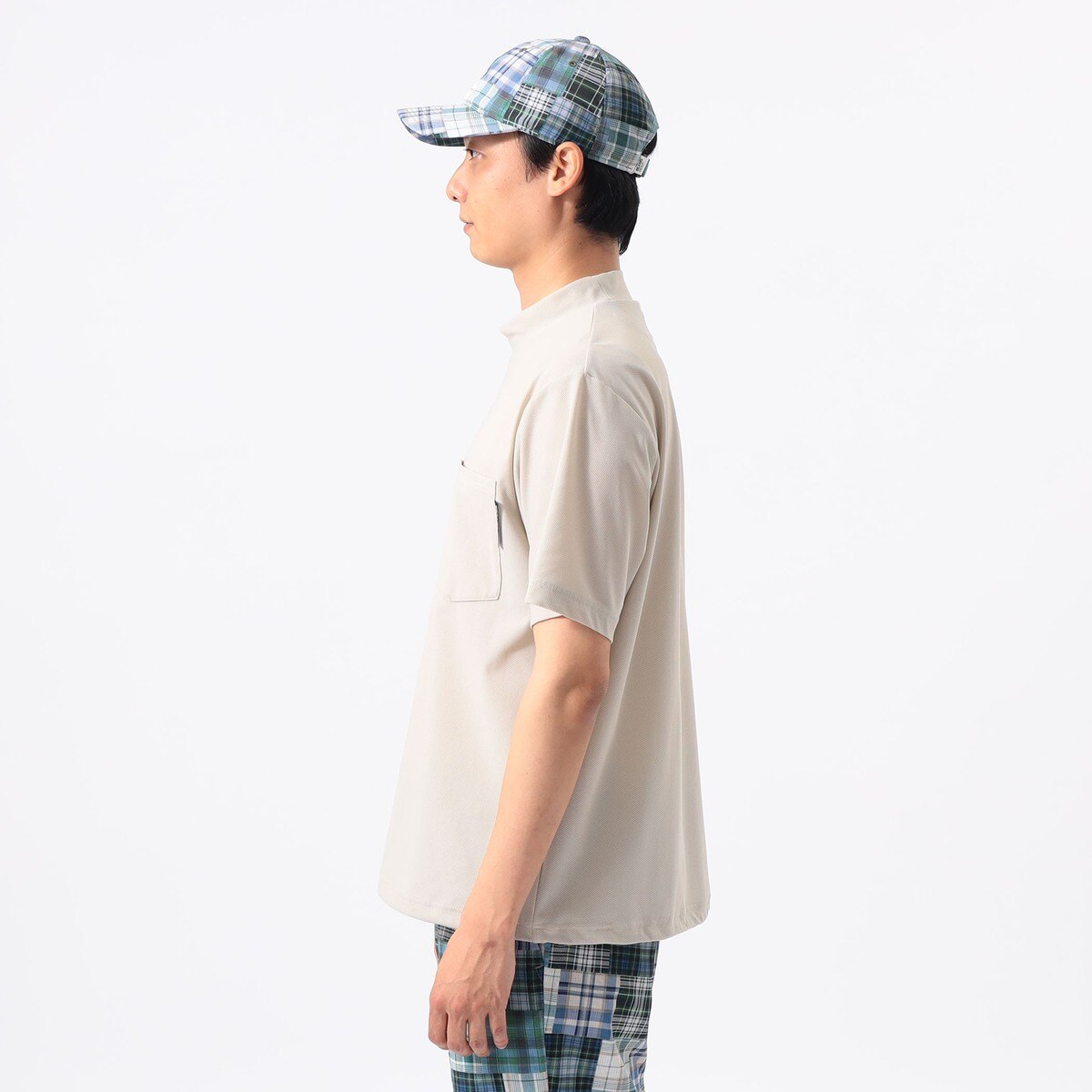ORANGE LABEL ナイロン メッシュ モックネックシャツ(半袖シャツ