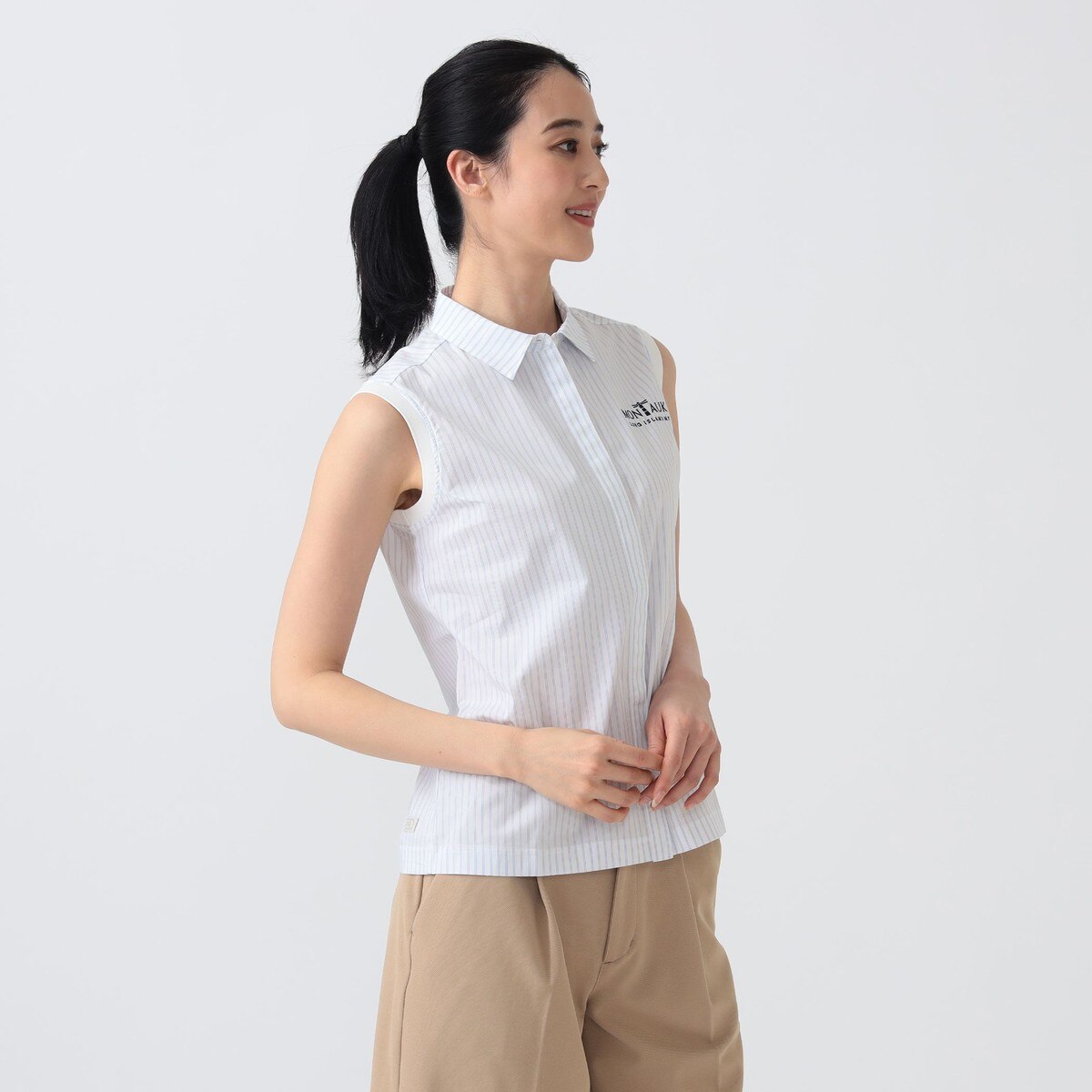 PURPLE LABEL MONTAUK ノースリーブ シャツ レディス(半袖シャツ