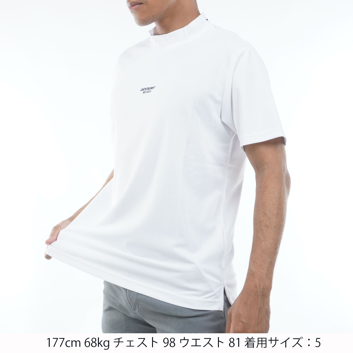 サンベール UVカット鹿の子 モックネック半袖シャツ(半袖シャツ