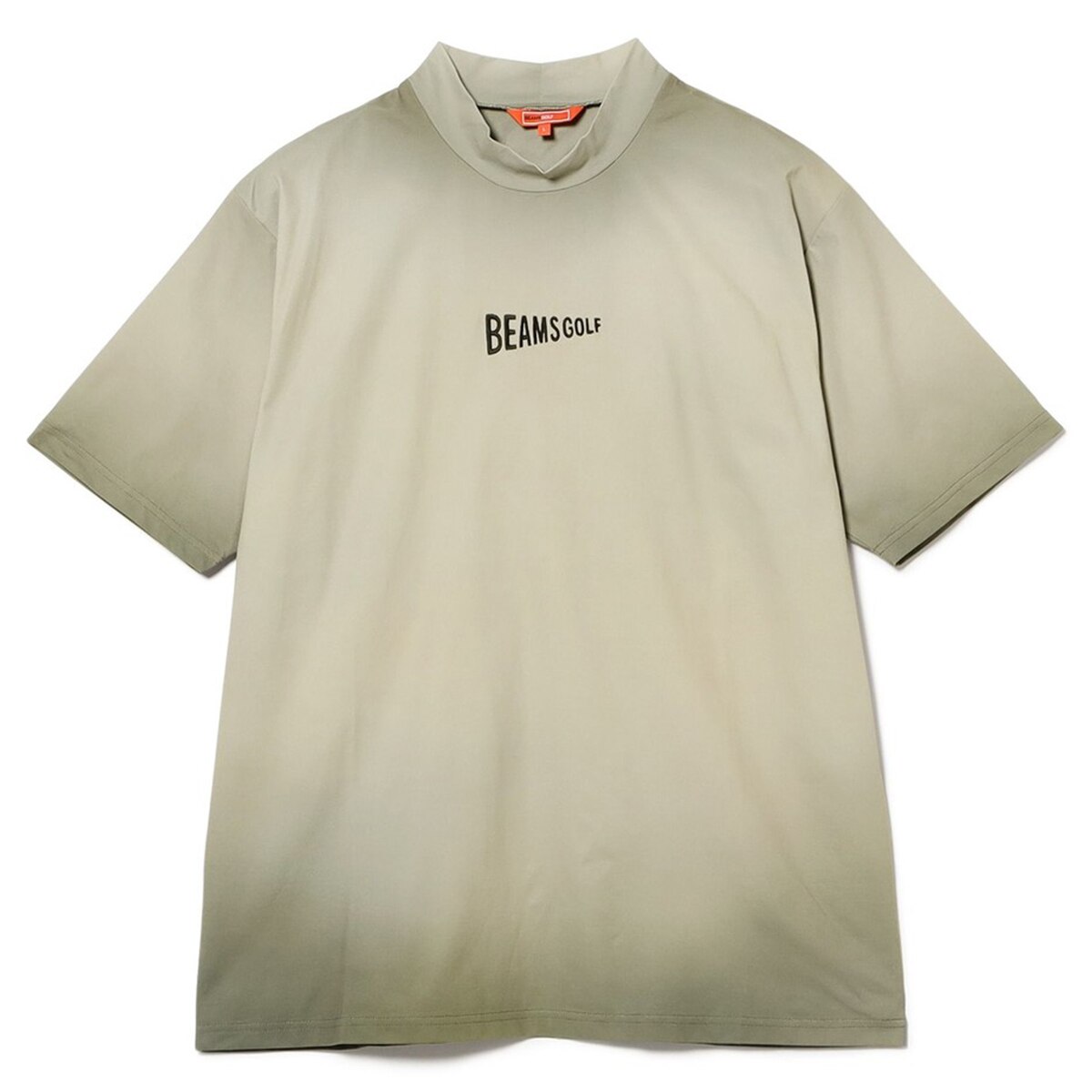 ORANGE LABEL ムラ染め風プリント モックネックシャツ(半袖シャツ