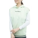 ストレッチ 天竺編み スリーブレスニットフーディー