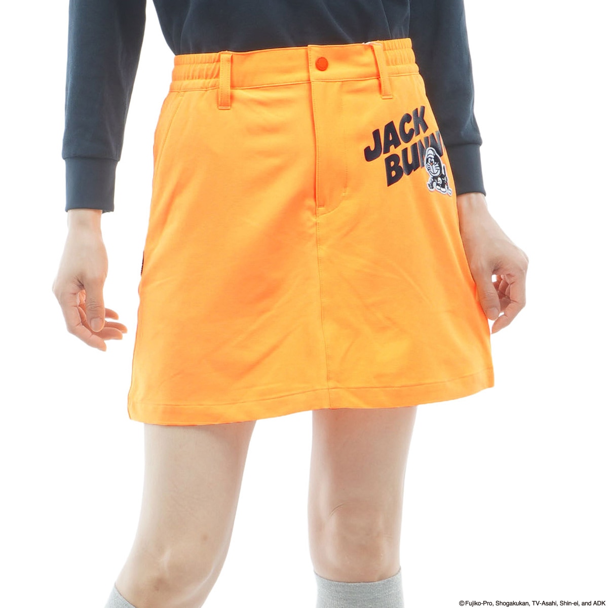 新品 【サイズ２】【オレンジ】ジャックバニー ドラえもん スカート ゴルフ ドラえもん ストレッチミニリップ スカート レディス(スカート)|Jack
