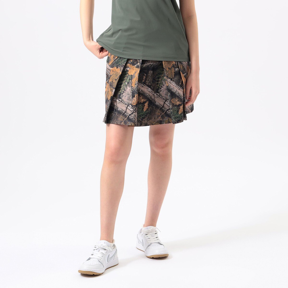 ORANGE LABEL ストレッチ ツリーカモ タックスカート レディス