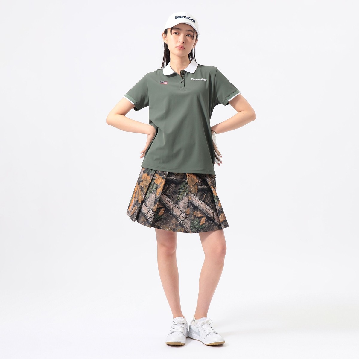 ORANGE LABEL ストレッチ ツリーカモ タックスカート レディス