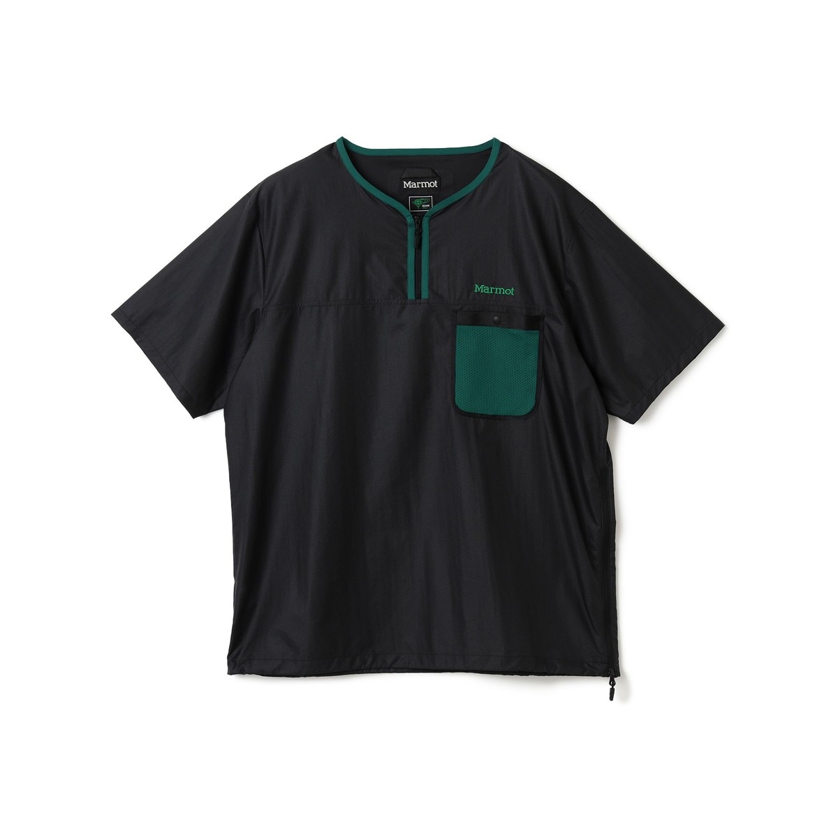 別注 Marmot ハーフジップ 撥水 ウインドピステ(半袖シャツ