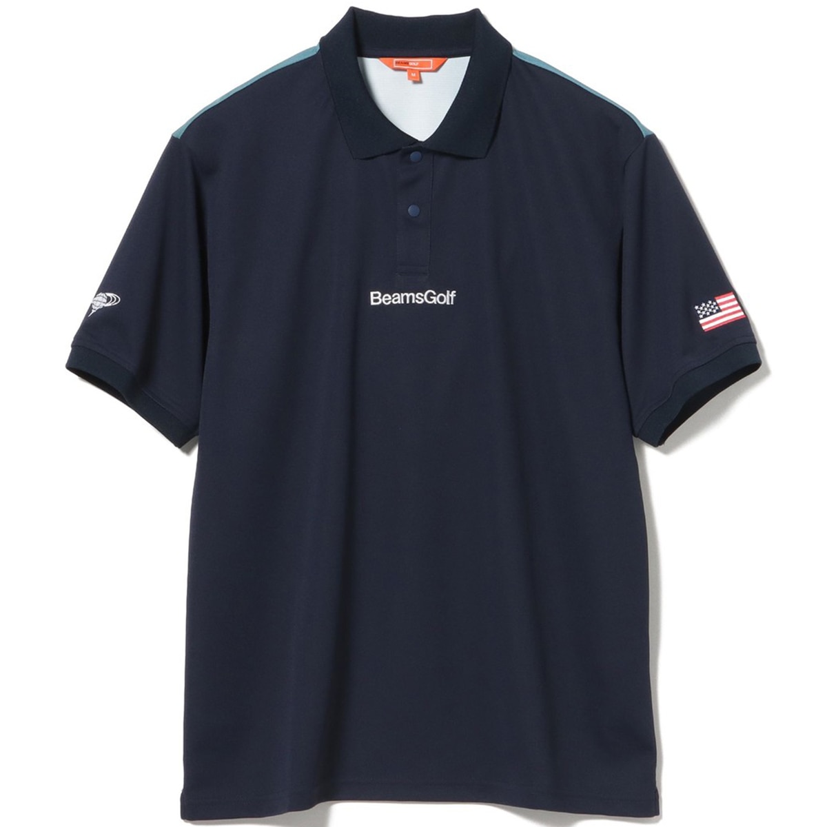 BEAMS GOLF ロゴプリント ポロシャツ Mサイズ ORANGE LABEL コースプリント ポロシャツ(半袖シャツ・ポロシャツ