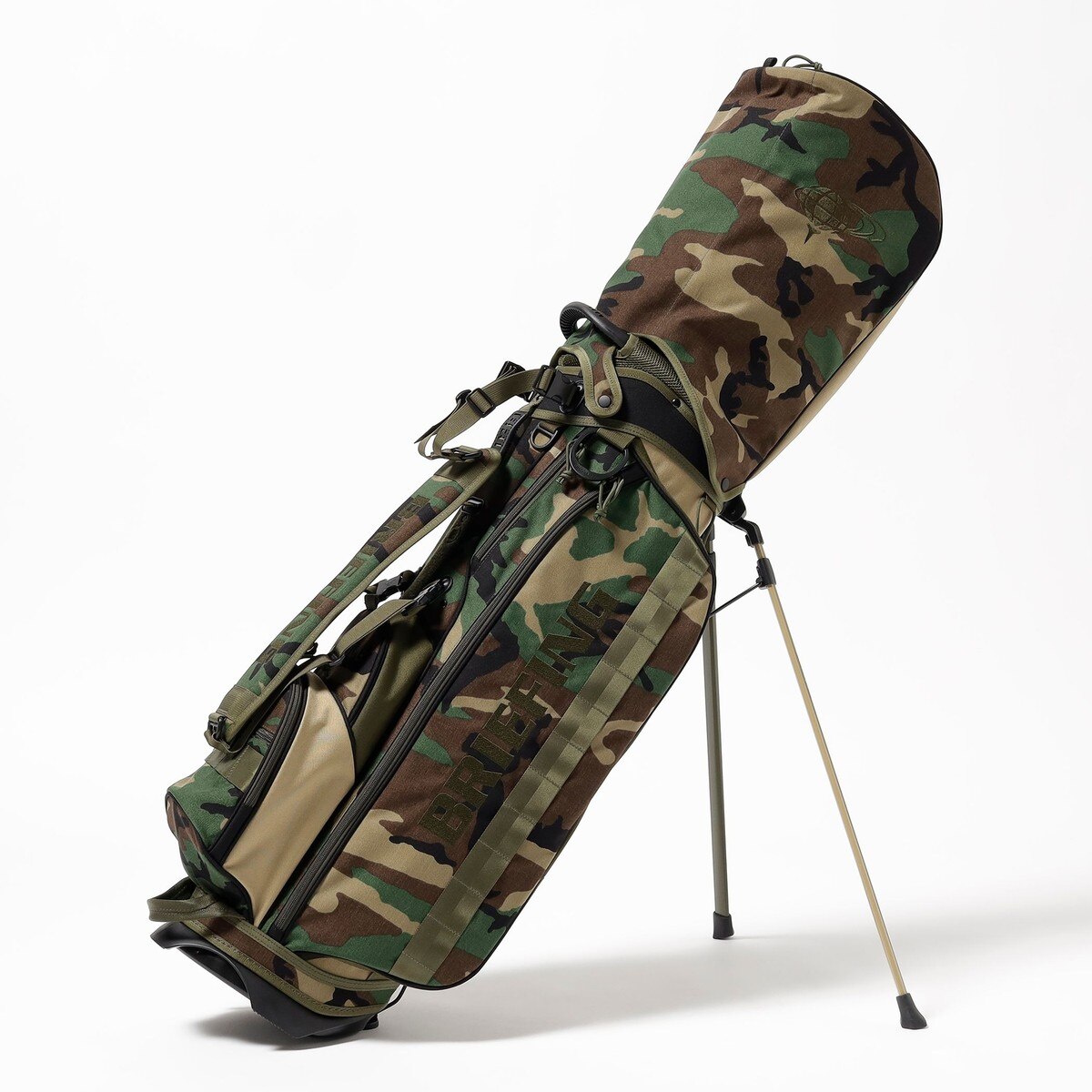 別注 BRIEFING WOODLAND CAMOUFLAGE キャディバッグ(【男性】キャディ