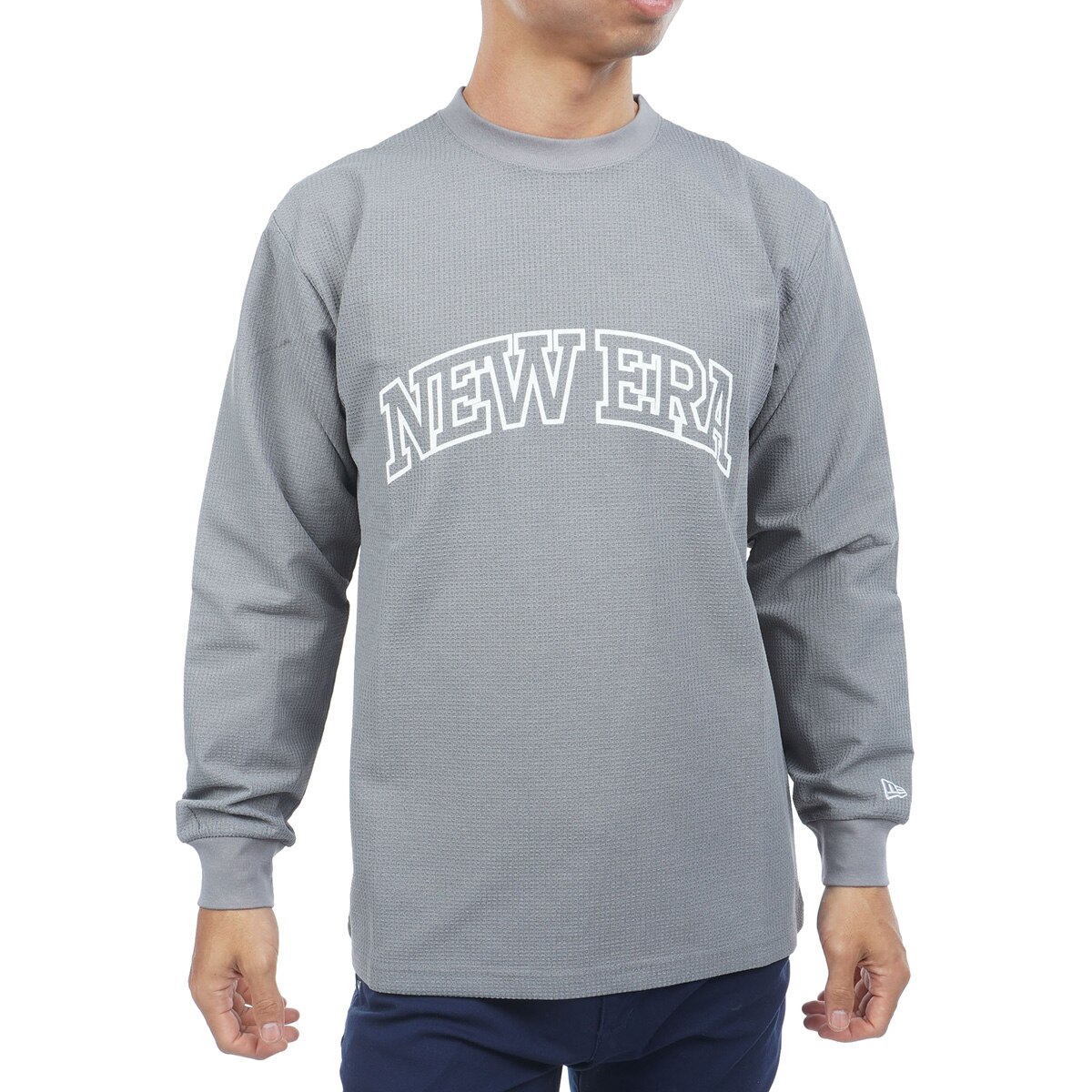 NEW ERA 長袖シャツ グレー XL PA TC WAFFLE COLLEGE 長袖Tシャツ(長袖シャツ・ポロシャツ)|NEW ERA