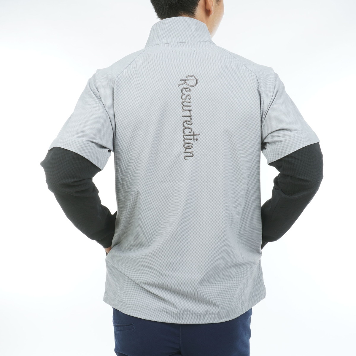 ストレッチ 2WAY デタッチャブルハーフジップモックネック長袖シャツ