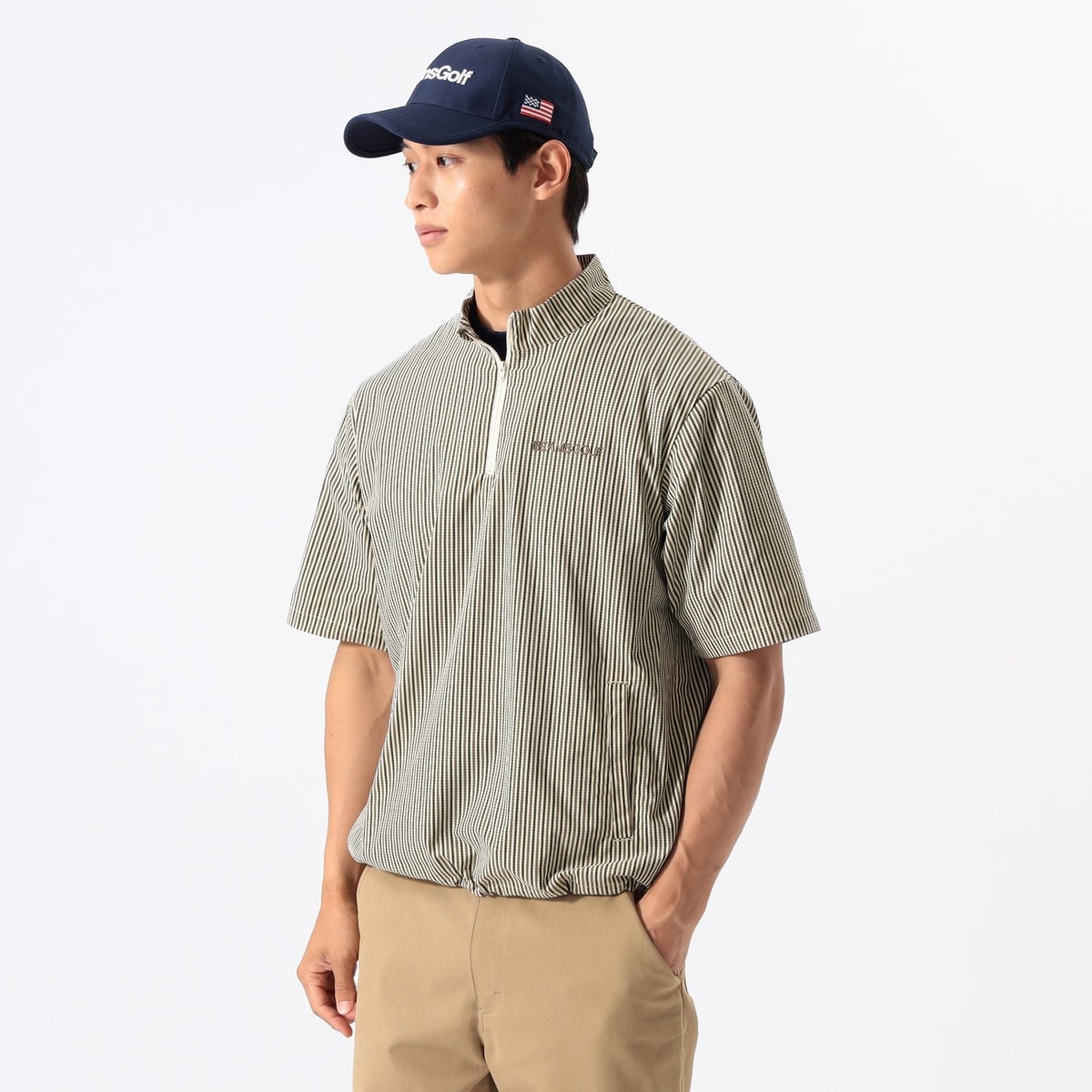 ORANGE LABEL ドットエア（R）ハーフジップ 半袖プルオーバー(半袖