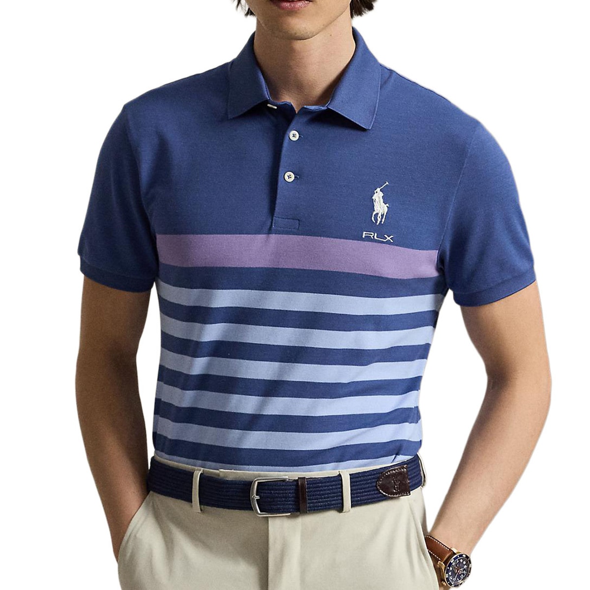 RLX RALPH LAUREN ポロシャツ 半袖 ストレッチ RLX ストレッチ ストライプ テーラードフィット パフォーマンス半袖