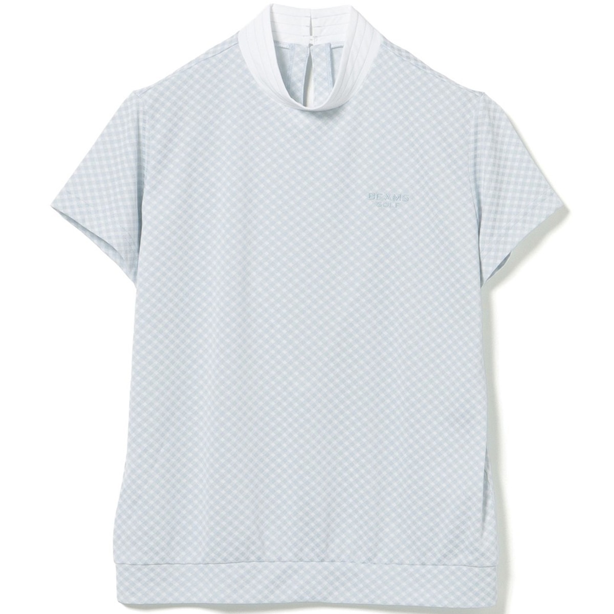 BEAMS GOLF PURPLE LABEL】格子柄 半袖モックネック M BEAMS GOLF