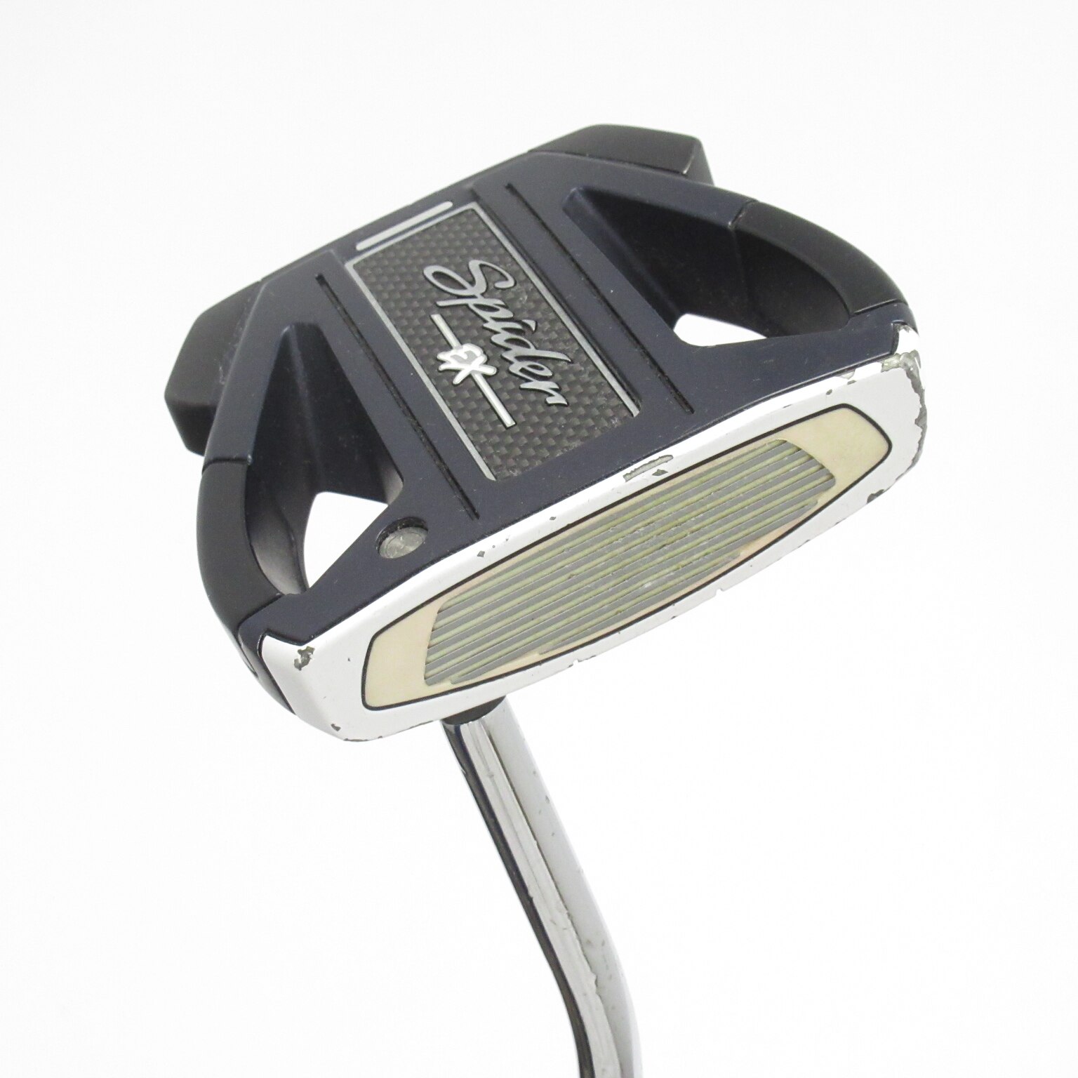 【中古ゴルフクラブ】テーラーメイド　SPIDER　スパイダー EX ネイビー／ホワイト スモールスラント パター スチールシャフト　シャフ… 中古】スパイダー EX ネイビー／ホワイト シングルベンド パター