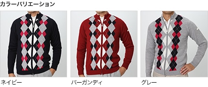 【売り切り御免！】 TaylorMade ネイビー/バーガンディ 防風ジップアップセーター メンズウェア