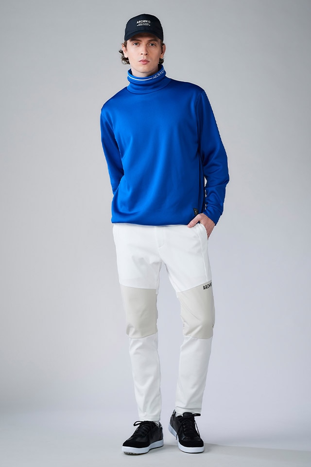 ストレッチ UV 冷感 バックロゴ半袖ハイネックプルオーバーシャツ(半袖