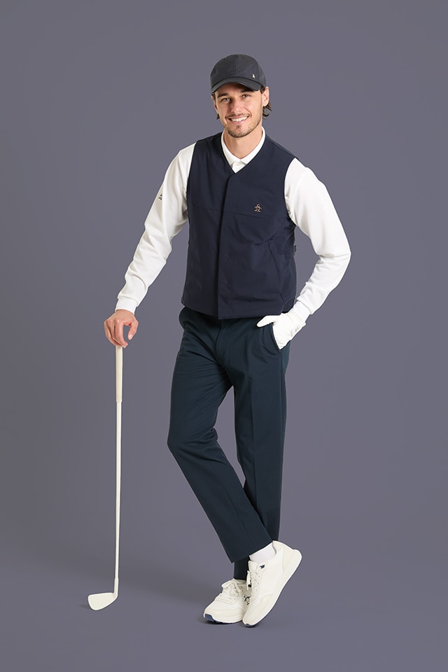 【未使用】Munsingwear ストライプ ゴルフシャツ LL Munsingwear マンシングウェア 半袖ポロシャツ ライトブルー 襟
