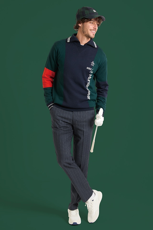 ストレッチ リンクスジャカード 長袖ポロシャツ(長袖シャツ