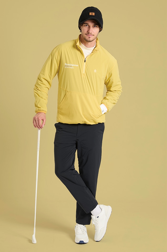 ストレッチ 裏起毛 ロゴプリントブルゾン(アウター(ブルゾン、ウインド