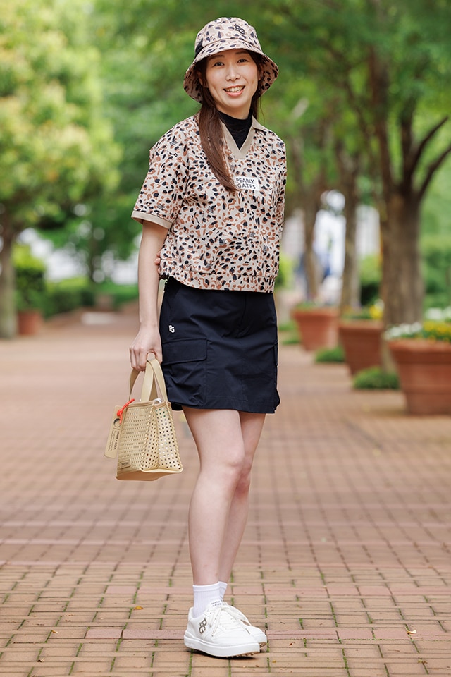 新品　パーリーゲイツ　スカート　ウエストゴム　メッシュ　ネイビー　サイズ1 PEARLY GATES パーリーゲイツ ストレッチスカート ニコちゃん